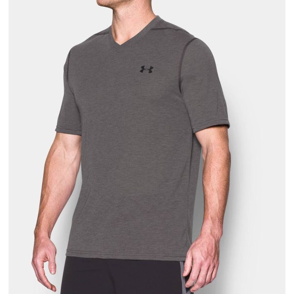 Under Armour Men s Carbon Heather UA Threadborne V-Neck Short Sleeve Online - Image 5