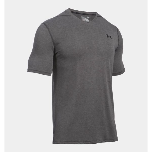 Under Armour Men s Carbon Heather UA Threadborne V-Neck Short Sleeve Online