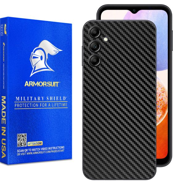 [2 Pack] Armorsuit MilitaryShield Carbon Fiber Skin Wrap Film Designed for Samsung Galaxy A14 (2023) Hot on Sale - Image 3